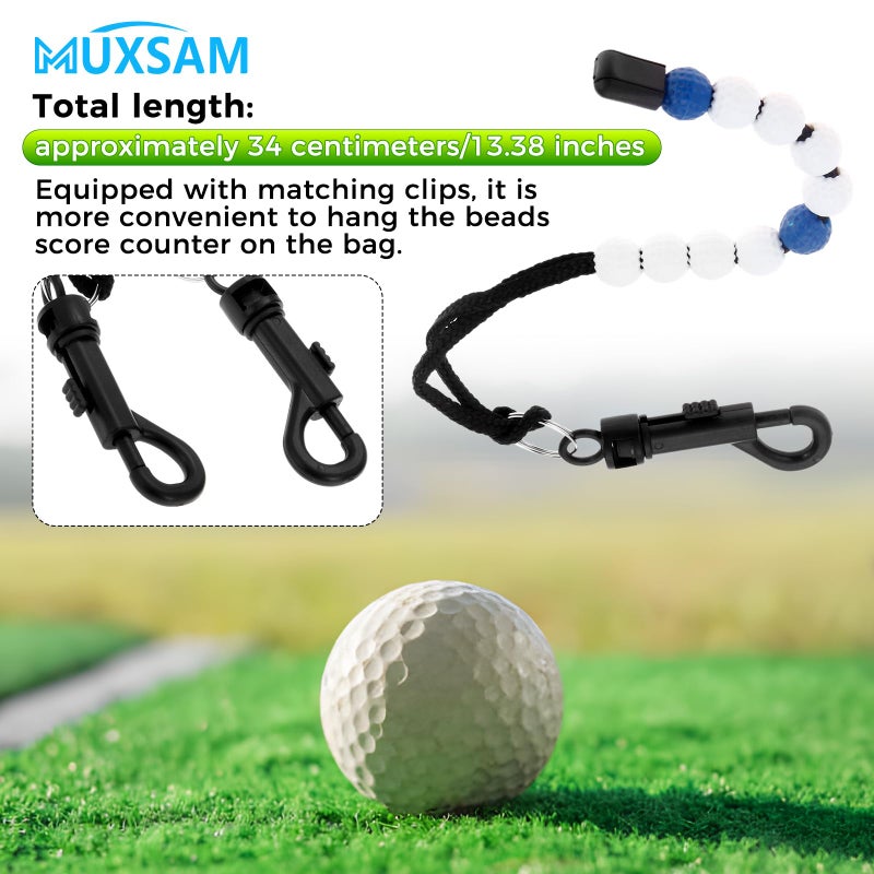 MUXSAM 1 Piece Golf Beads Score Counter with Clip (Blue), Golf Stroke Score Count Keeper Putting Score Counter for Referee Caddy Golfer - Image 4